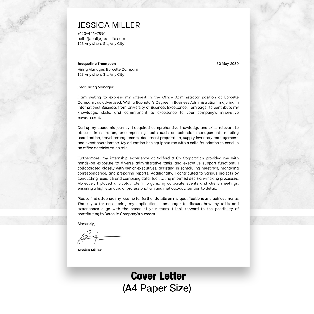 Accountant 1 Page Resume Template + Cover Letter (Canva)