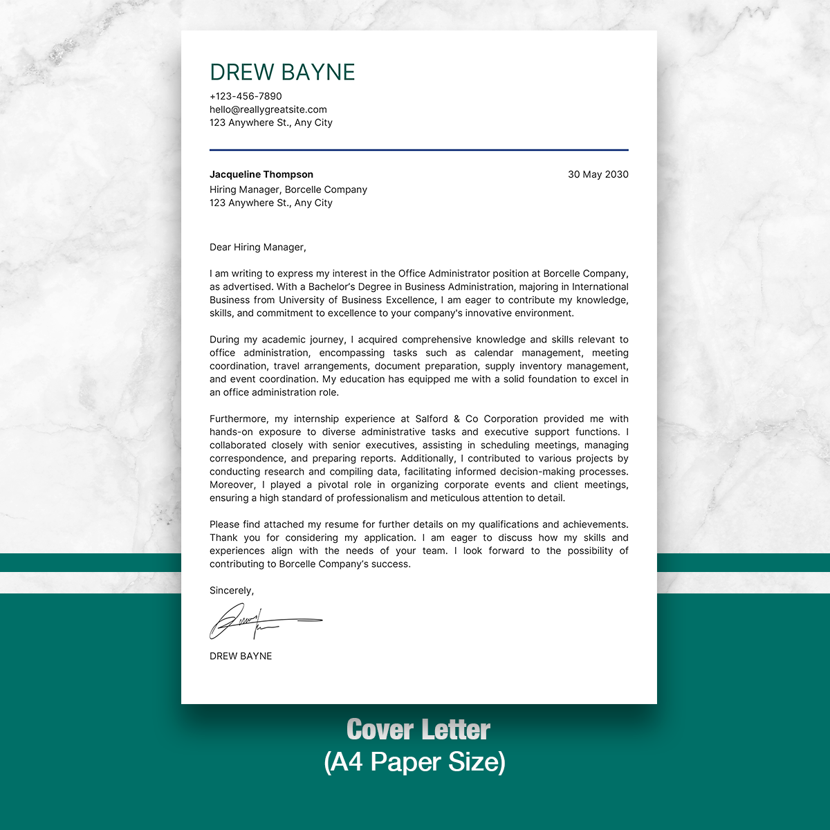 Graphic Designer 1 Page Resume Template + Cover Letter (Canva)