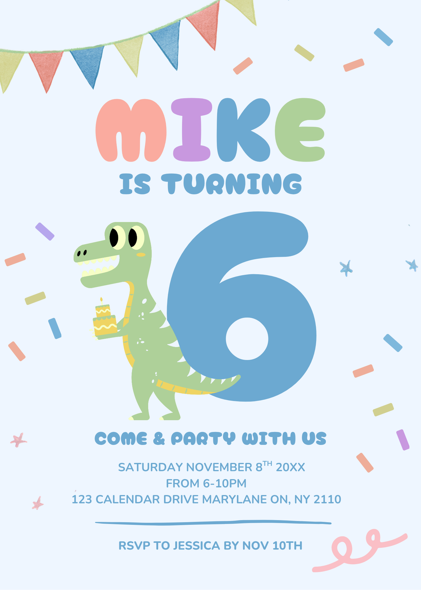 Kid's Fun Birthday Invitation Template | Editable 5x7 Canva Design