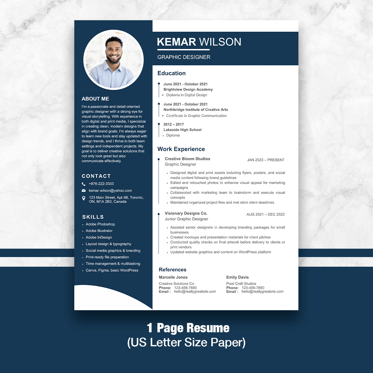 Modern CV Template – Professional Resume for Word & Canva