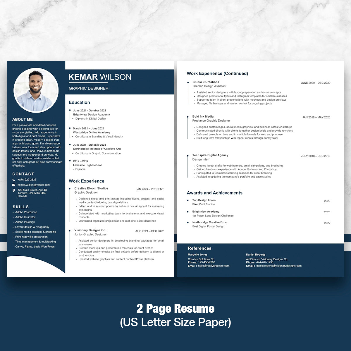 Modern CV Template – Professional Resume for Word & Canva