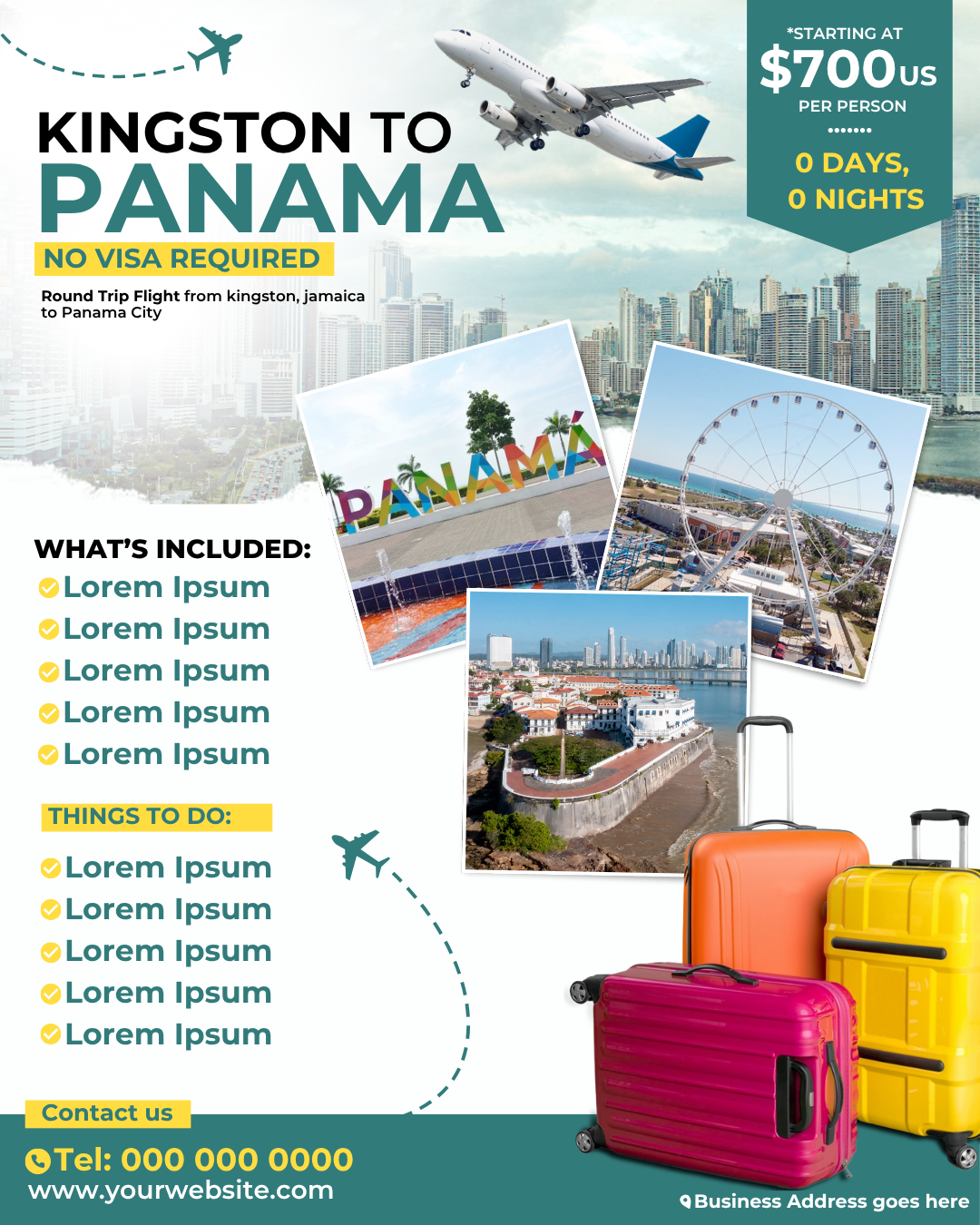 Editable Travel Agent Trip Flyer Template | 1350px x 1080px Canva Design