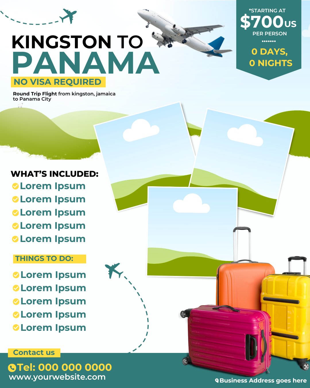 Editable Travel Agent Trip Flyer Template | 1350px x 1080px Canva Design