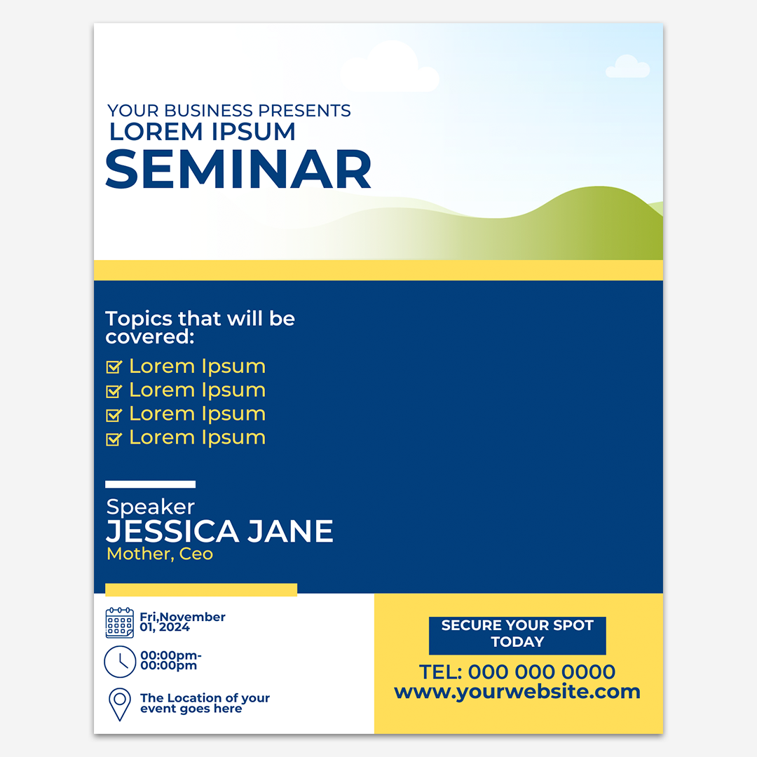 1 Conference | Seminar DIY Flyer Template 4" x 5" (Canva)